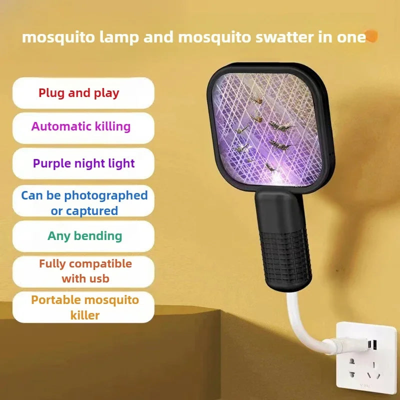 Mosquito Zapper Racket – Rechargeable Bug Swatter with UV Light